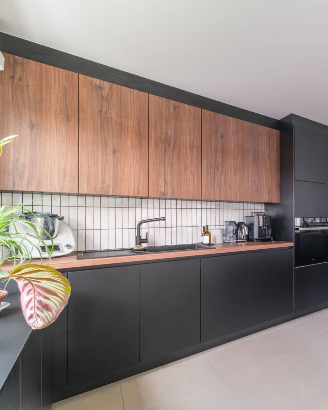 cuisine ouverte sur le salon grand linéaire