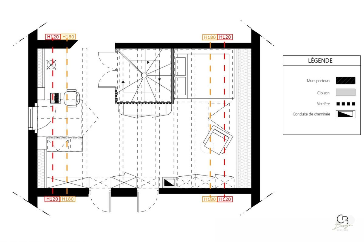 aménager palier en bureau plan avant projet définitif