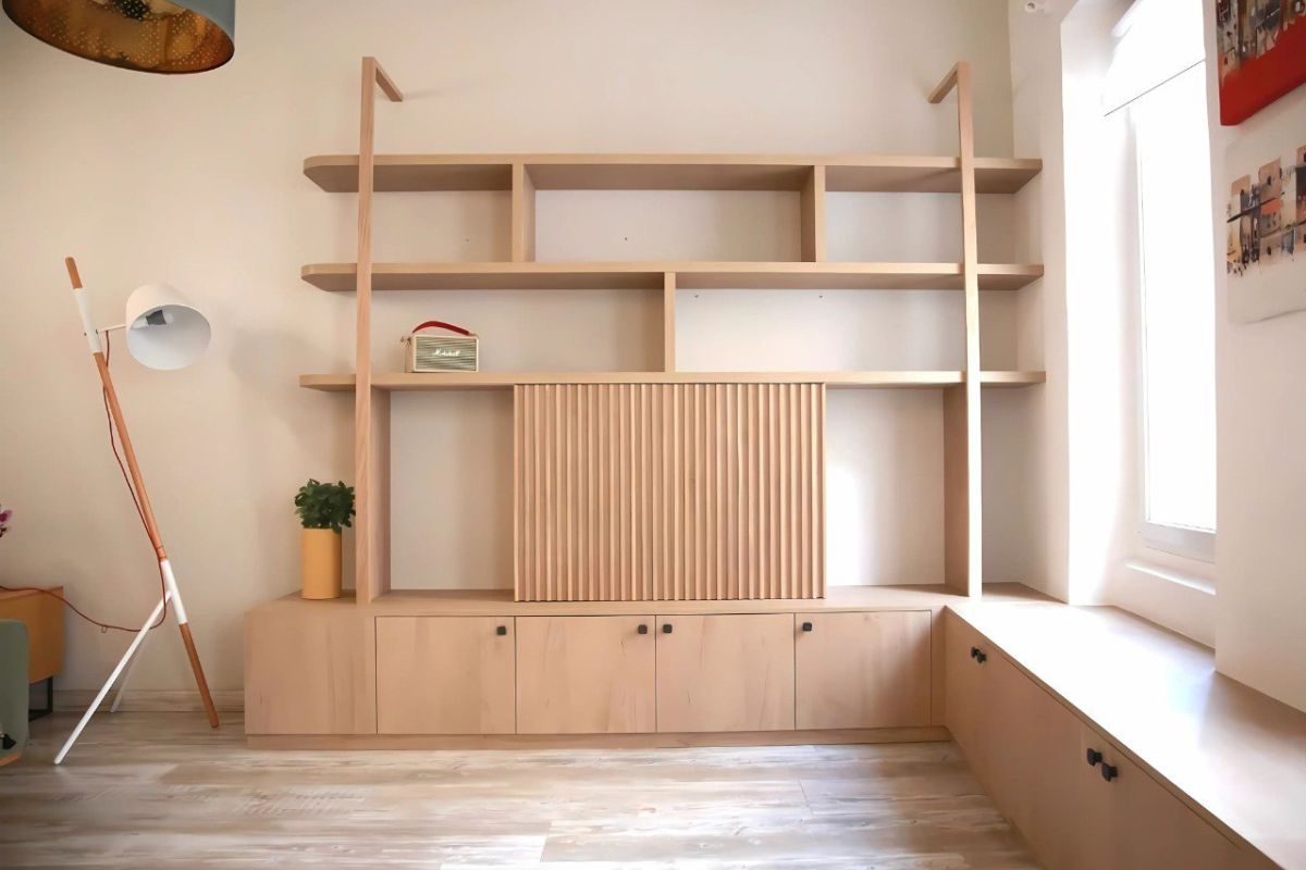 meuble tv sur mesure cacher television 