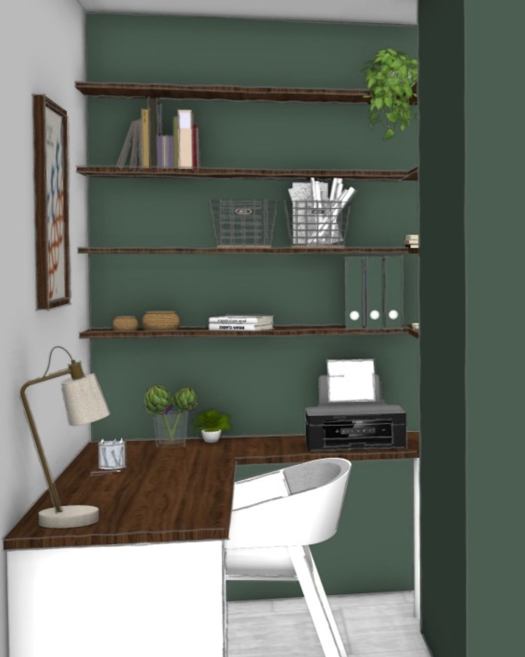 coin bureau aménagement T2 40m2