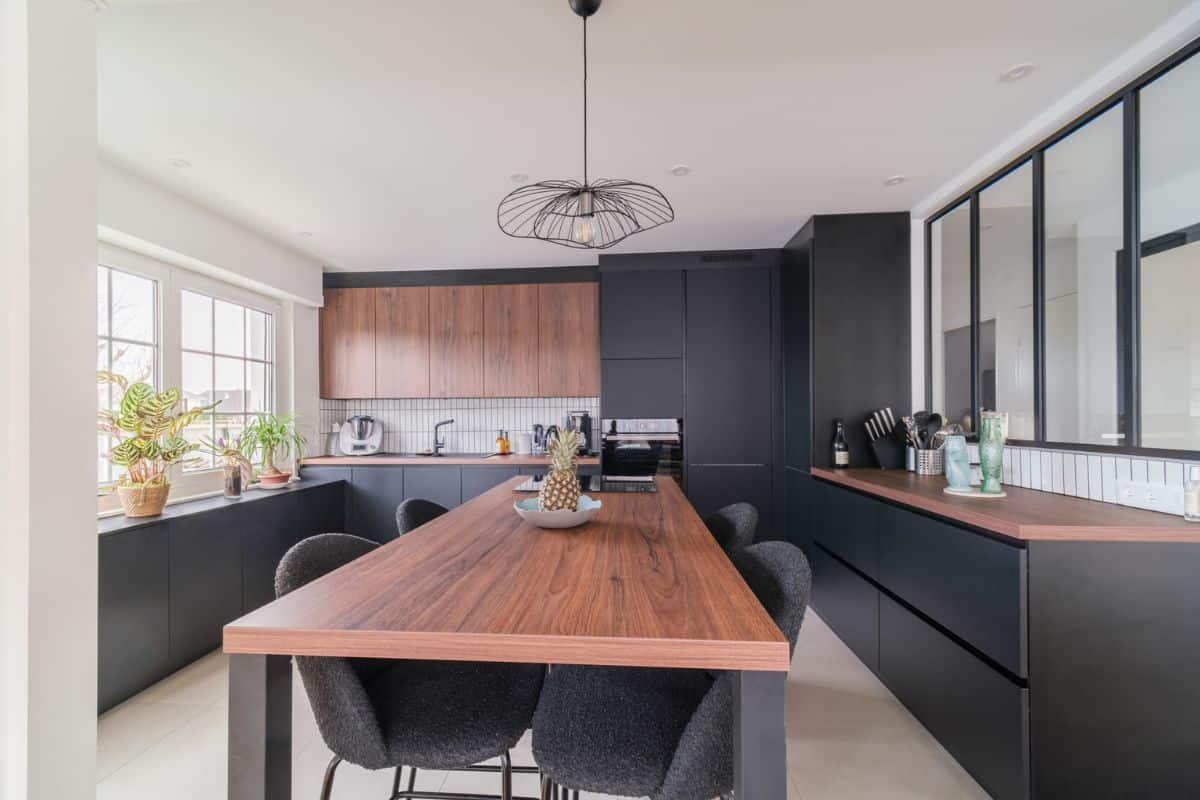 aménagement cuisine ouverte sur le salon 