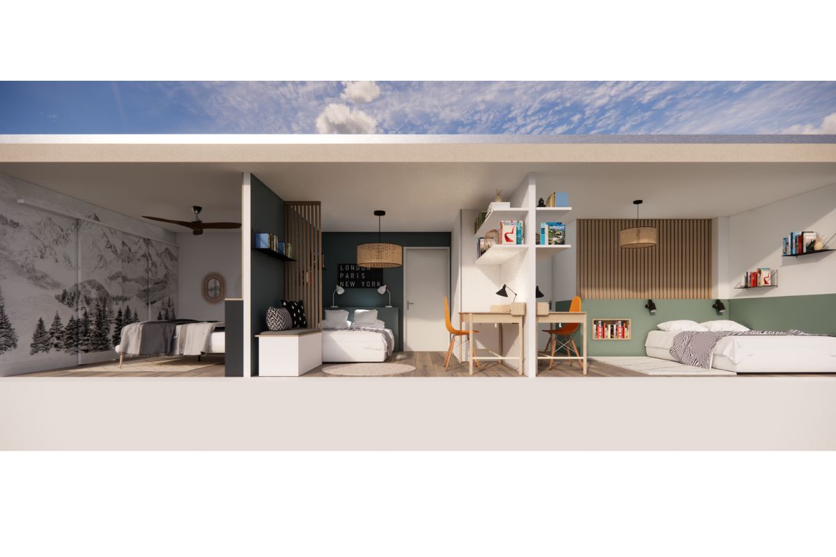 Plan après aménagement maison contenair