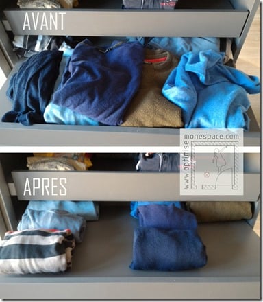 pulls roulés méthode konmari