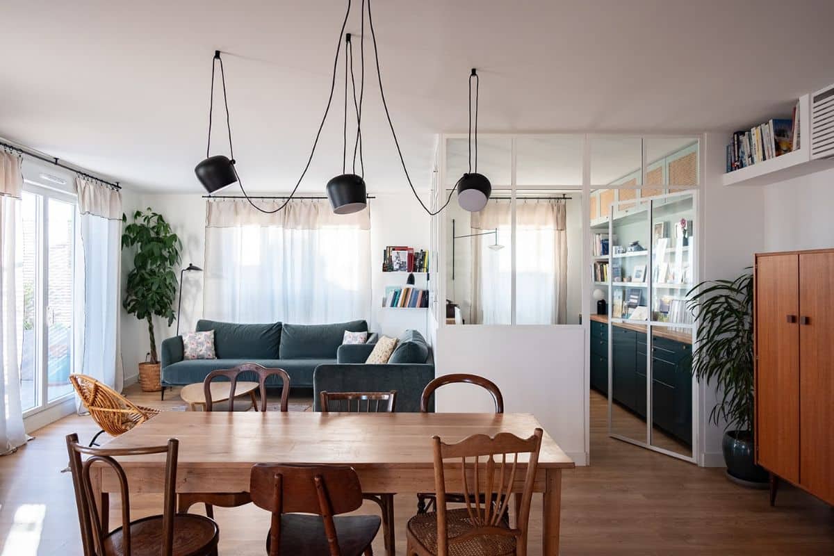 réunir 2 appartement - salon avant